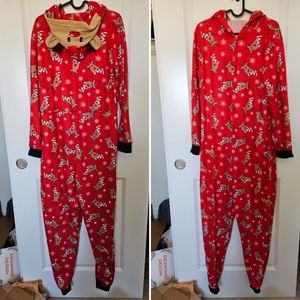 Hooded Raindeer Christmas Onsie - S
